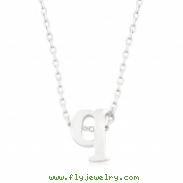 Silvertone Initial Q Pendant