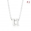 Silvertone Initial U Pendant