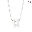 Silvertone Initial U Pendant