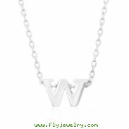 Silvertone Initial W Pendant