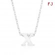 Silvertone Initial X Pendant