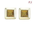 SQUARE YELLOW CITRINE STUDS