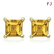 SQUARE YELLOW CITRINE STUDS