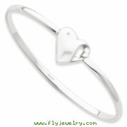 SS White Ice .01ct. Diamond Heart Bangle Bracelet