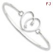 SS White Ice .06ct. Diamond Heart Bangle Bracelet