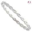 SS White Ice .06ct. Diamond Twist Bangle Bracelet