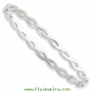 SS White Ice .06ct. Diamond Twist Bangle Bracelet
