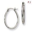 Stainless Steel 2x18mm Diameter Oval Hoop Earrings