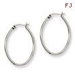 Stainless Steel 2x25mm Diameter Oval Hoop Earrings