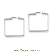 Stainless Steel 3x30mm Square Hoop Earrings