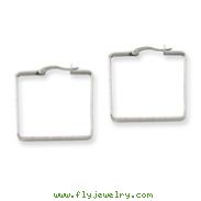 Stainless Steel 3x30mm Square Hoop Earrings