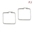 Stainless Steel 3x38mm Square Hoop Earrings