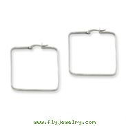 Stainless Steel 3x38mm Square Hoop Earrings