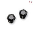 Stainless Steel 6mm Black CZ Stud Earrings