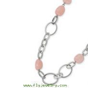 Stainless Steel and Rose Quartz Necklace