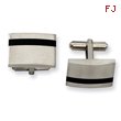 Stainless Steel Black Accent Cuff Links