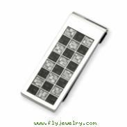 Stainless Steel Black and Grey Carbon Fiber Money Clip