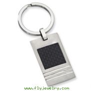 Stainless Steel Black Carbon Fiber Key Chain