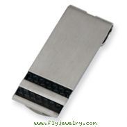 Stainless Steel Black Carbon Fiber Money Clip