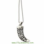 Stainless Steel Black Oxdized Fancy Claw Pendant 24 in. Necklace chain