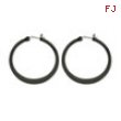 Stainless Steel Black-plated 34mm Hoop Earrings