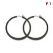 Stainless Steel Black-plated 43mm Hoop Earrings