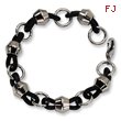 Stainless Steel Black Rubber Bracelet