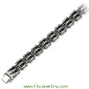 Stainless Steel Black Rubber Bracelet