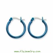 Stainless Steel Blue 19mm Hoop Earrings