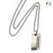 Stainless Steel Brushed Pendant 22in Necklace chain