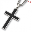 Stainless Steel Carbon Fiber Cross Necklace chain