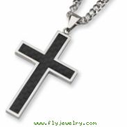 Stainless Steel Carbon Fiber Cross Necklace chain