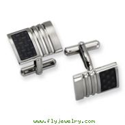 Stainless Steel Carbon Fiber Cuff Links