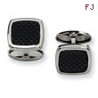 Stainless Steel Carbon Fiber Cuff Links