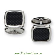 Stainless Steel Carbon Fiber Cuff Links