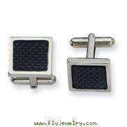 Stainless Steel Carbon Fiber Cuff Links