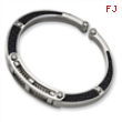 Stainless Steel Carbon Fiber Hinged Bangle