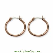 Stainless Steel Chocolate-plated 26mm Hoop Earrings
