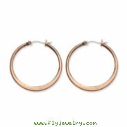 Stainless Steel Chocolate-plated 34mm Hoop Earrings