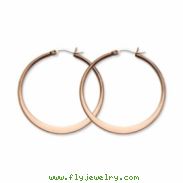 Stainless Steel Chocolate-plated 43mm Hoop Earrings