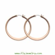 Stainless Steel Chocolate-plated 43mm Hoop Earrings