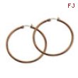 Stainless Steel Chocolate-plated 49.5mm Hoop Earrings