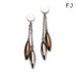 Stainless Steel Chocolate-plated Dangle Post Earrings