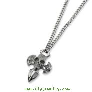 Stainless Steel Cross with Skull Necklace