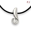 Stainless Steel Cubic Zirconia Pendant Necklace