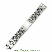 Stainless Steel Double Curb Chain ID Bracelet