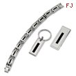 Stainless Steel Enameled Bracelet, Money Clip And Key Chain Set