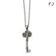 Stainless Steel Fancy Key Pendant 22in Necklace chain