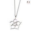 Stainless Steel Fancy Polished Flower 22in Necklace chain