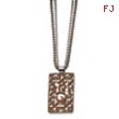 Stainless Steel Fancy Swirls Chocolate Plated 24in Double Chain Necklace chain